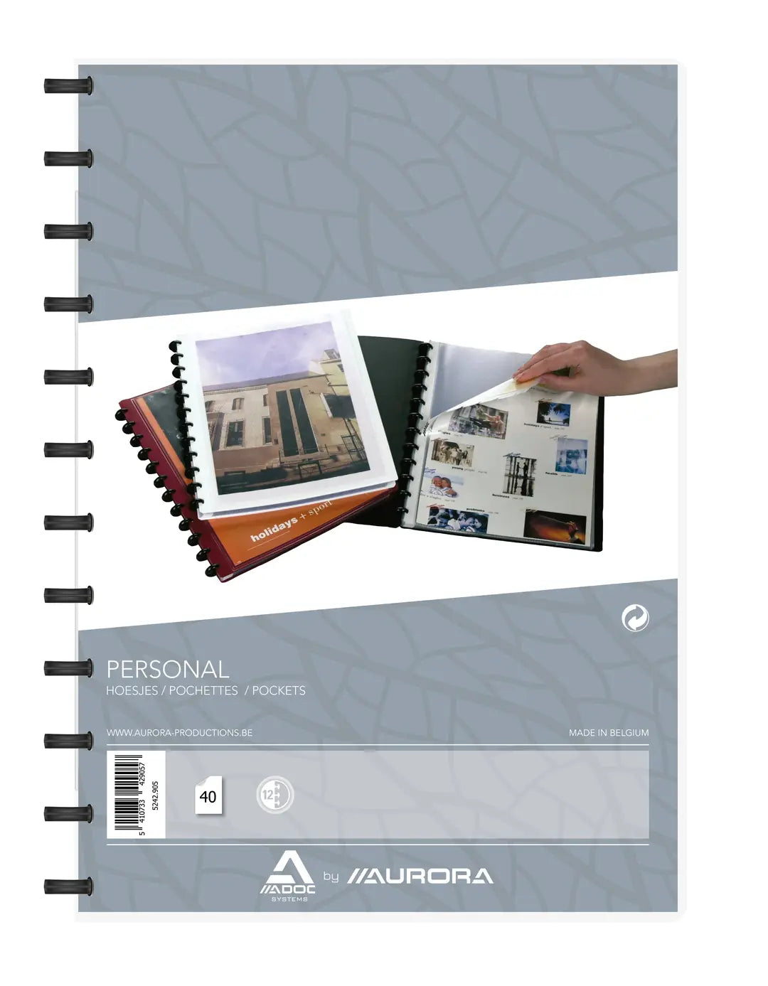 ADOC Sichtbuch Personal A4 5242.905 weiss mit Fenster 40 Taschen