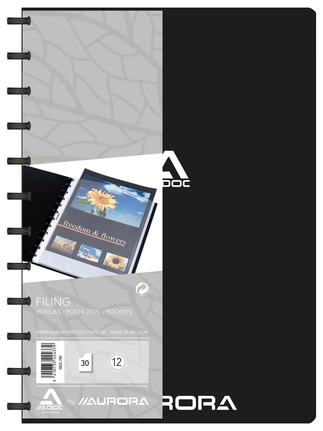ADOC Sichtbuch L-Bind-Ex A4 5825.700 schwarz 20 Taschen