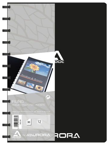 ADOC Sichtbuch Standard A4 5832.700 schwarz 30 Taschen