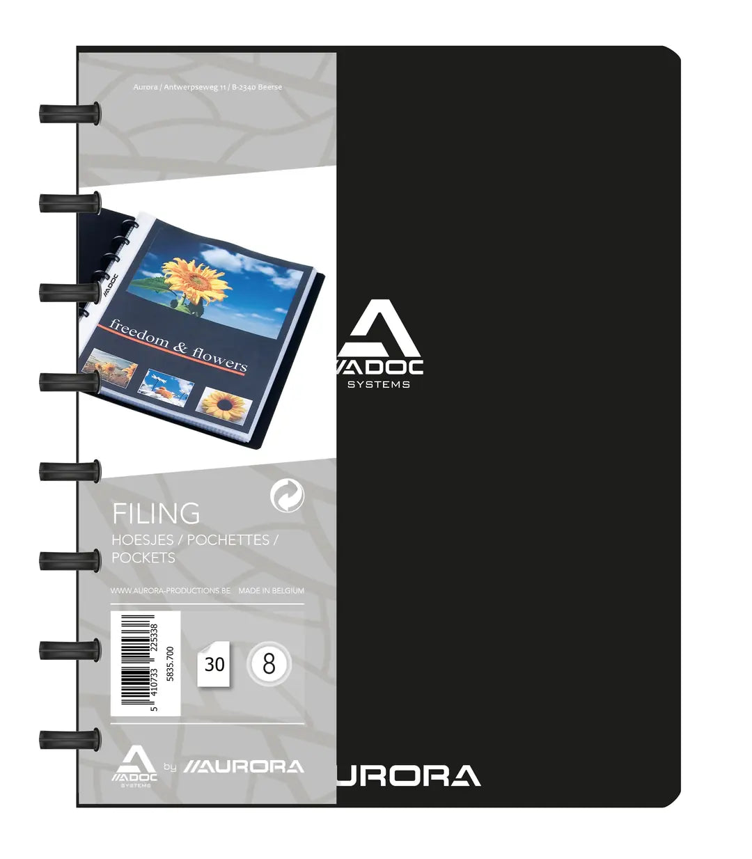 ADOC Sichtbuch Standard A5 5835.700 schwarz 30 Taschen