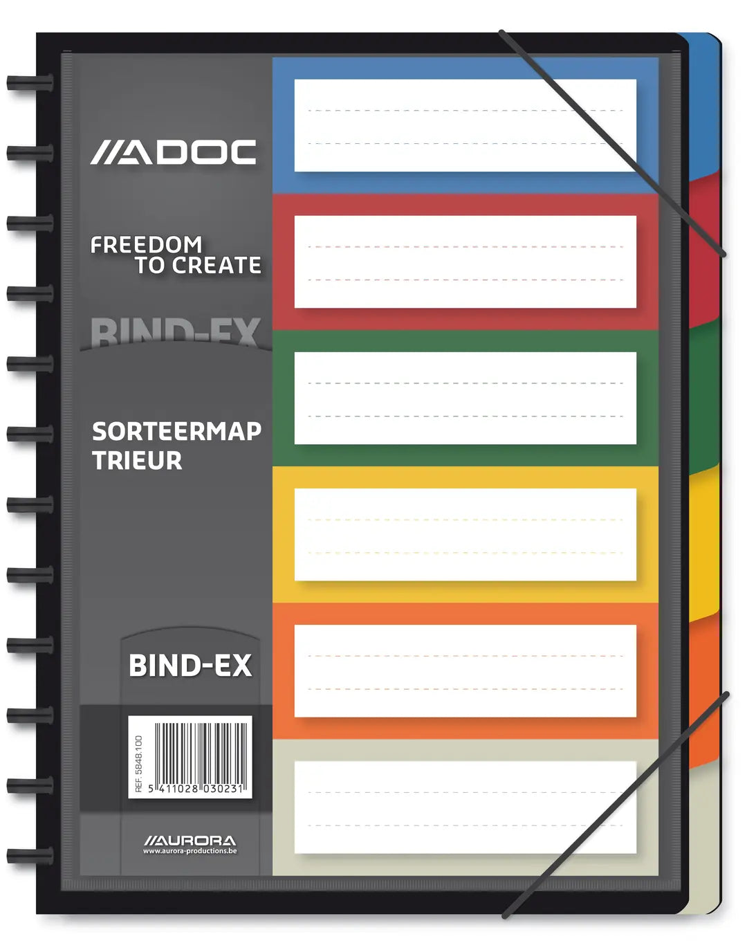 ADOC Fächermappe A4 5848.100 schwarz 6 Fächer