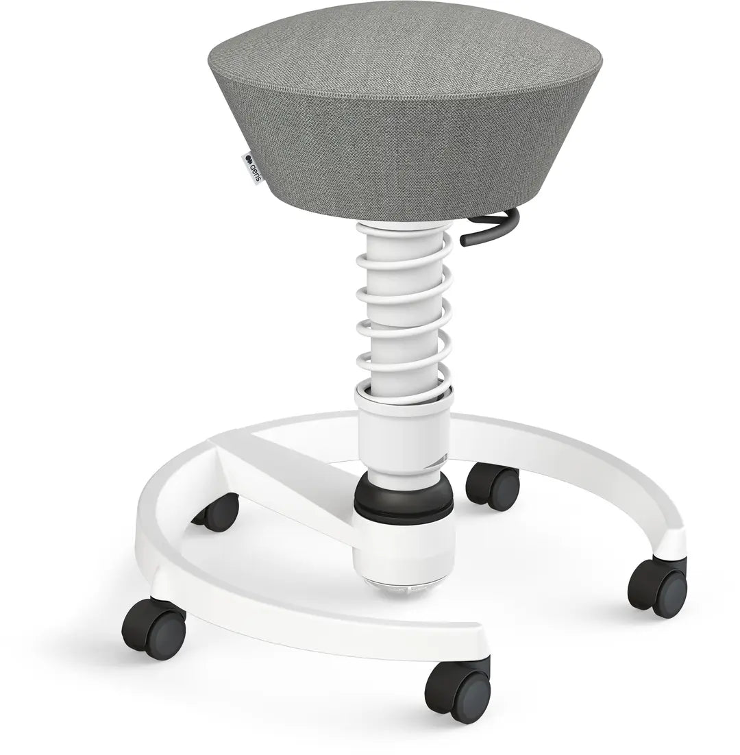 AERIS Sitzhocker Swopper 102HBSTWHWHC grau/weiss mit Rollen
