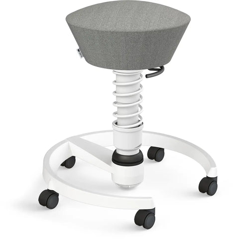 AERIS Sitzhocker Swopper 102HBSTWHWHC grau/weiss mit Rollen