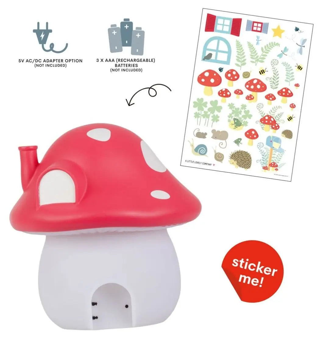 ALLC Nachtlicht mit Sticker NLDEPI17 Mushroom rot 17x19x17cm