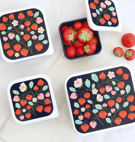 ALLC Lunch&Snackbox Set 14.5x22cm SBSEST60 Erdbeere 4 Stück