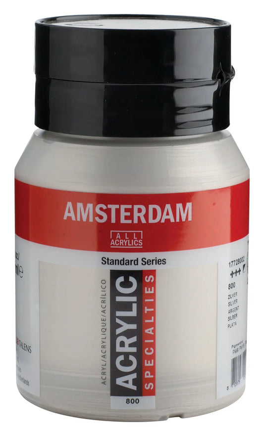 AMSTERDAM Acrylfarbe 500ml 17728002 silber 800