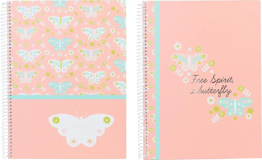 ANCOR Spiralbuch Hardcover A5 118124 B'LOG BUTTERFLIES,kariert 80B.