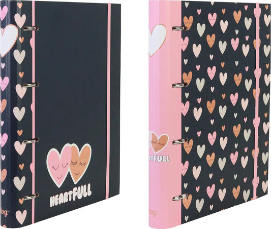 ANCOR Ringbuch A4 118223 B'LOG HEARTS, 4-rings, liniert