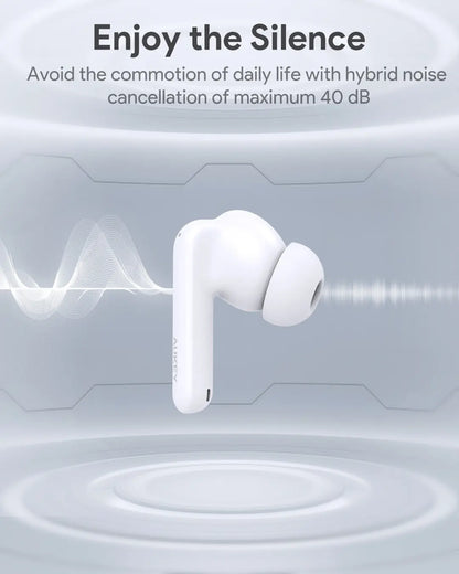 AUKEY Move Portable Earbuds EP-B2 WH TWS, Hybrid ANC White