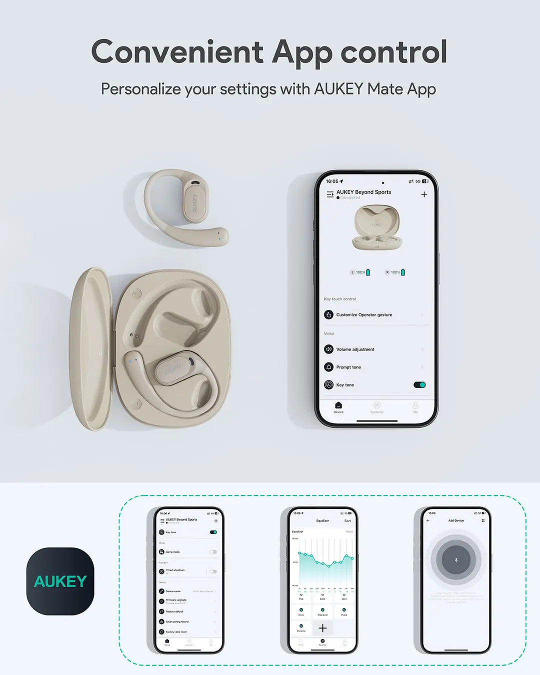 AUKEY Sports Fit Open-Ear TWS EP-S1 WH White