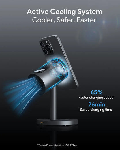 AUKEY MagFusion 3-IN-1 Pro LC-MC311A Wireless Charger 15W, Black