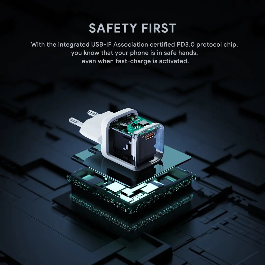 AUKEY Minima 30W GaN USB-C PA-B1L WH Wall Charger, White