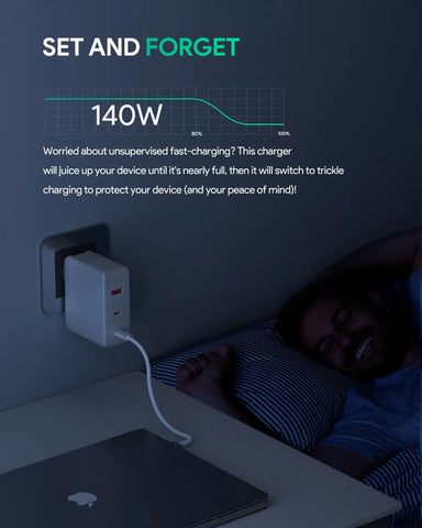 AUKEY OmniaMix II 140W GaN PD PA-B7O WH 3-Port, Wall charger White