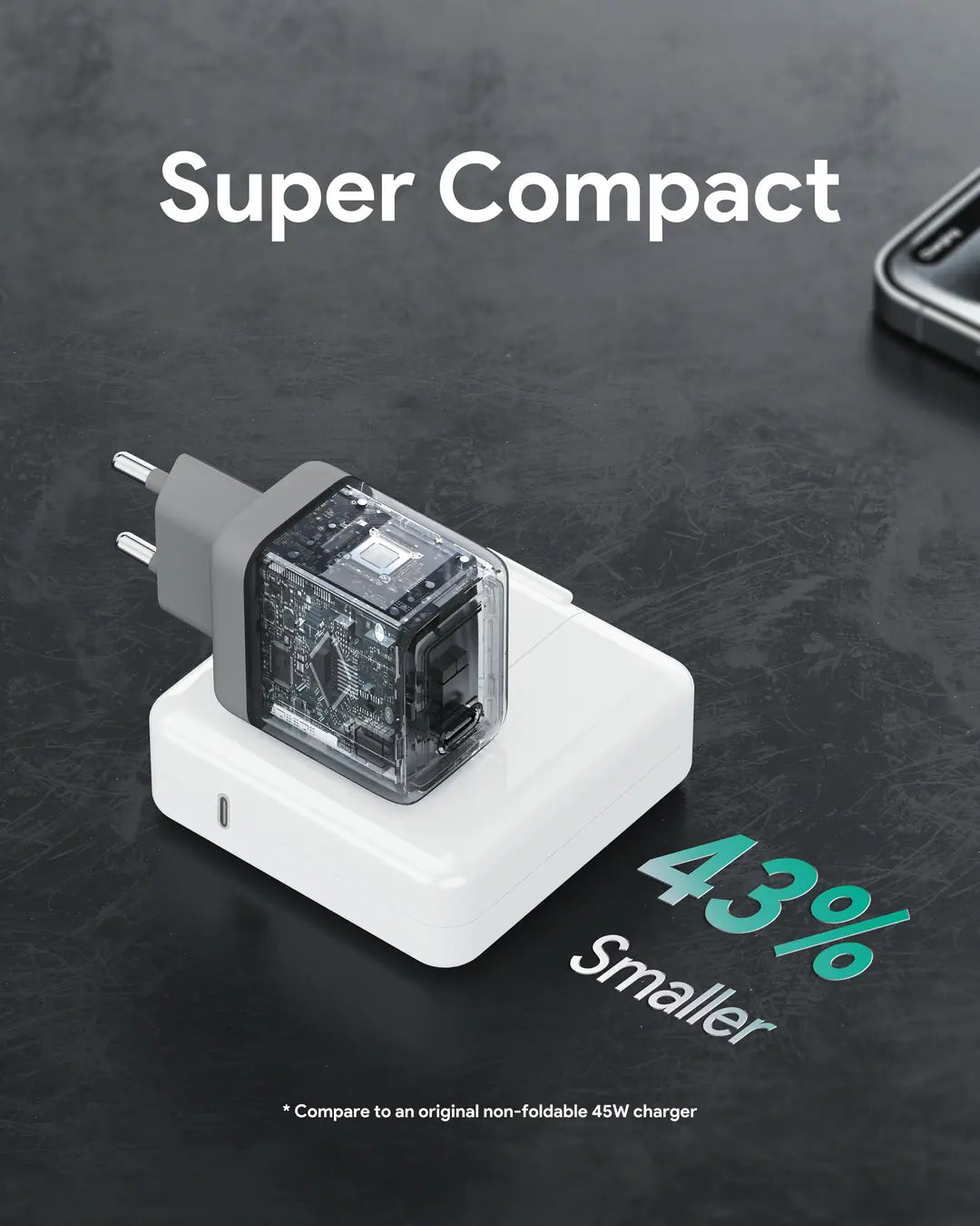 AUKEY Comet 45W GaN PD PA-C2 1-Port, Wall Charger Grey