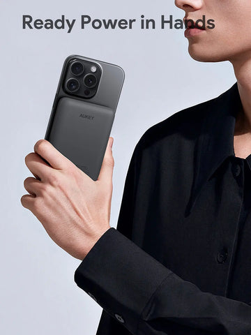 AUKEY MagFusion 5000mAh PB-MS03 GR Powerbank Wireless Grey