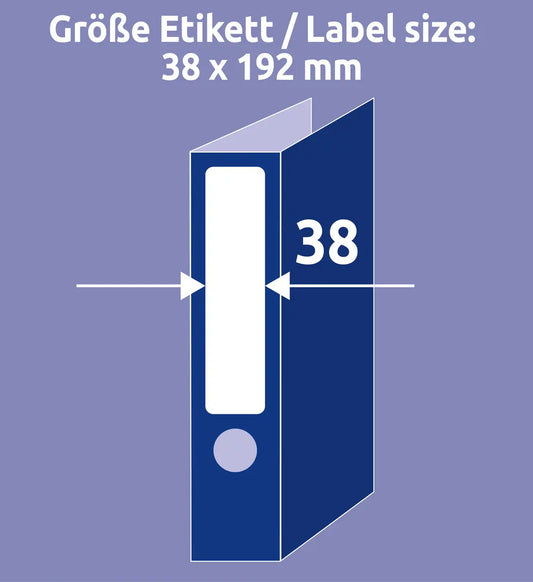 AVERY ZWECKFORM Ordner-Etiketten 38x192mm L4760-25 weiss 210 Stück/25 + 5 Blatt