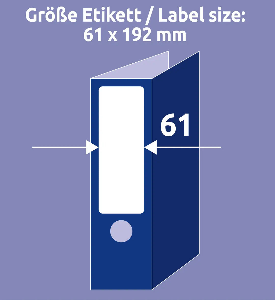AVERY ZWECKFORM Ordner-Etiketten 61x192mm L4761-25 weiss 120 Stück/25 + 5 Blatt
