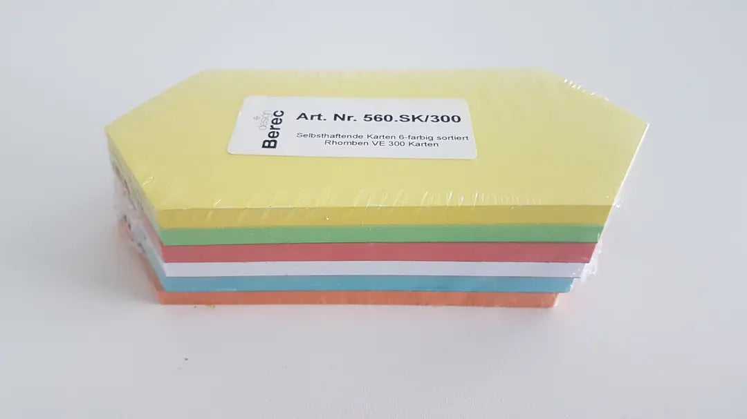 BEREC Karten 6-farbig ass. 560.SK300 Rhomben 200x95mm 300 Stk.