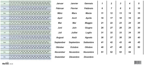 BEREC Datumsstreifen DS 83 7-Tage-Woche selbstklebend