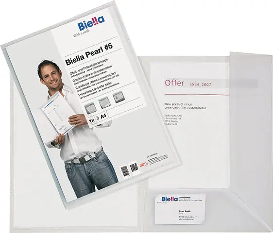 BIELLA Präsentationsmappe Pearl#5 A4 18640303U transp.Sichttasche 20 Blatt