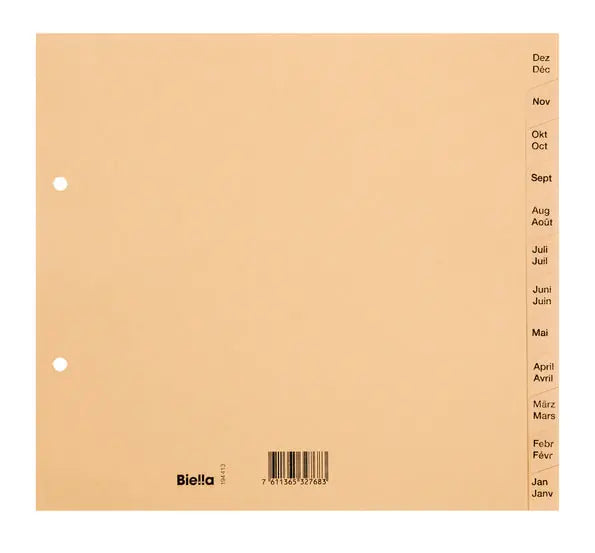 BIELLA Kartonregister A4 19441300U braun Dez-Jan DE