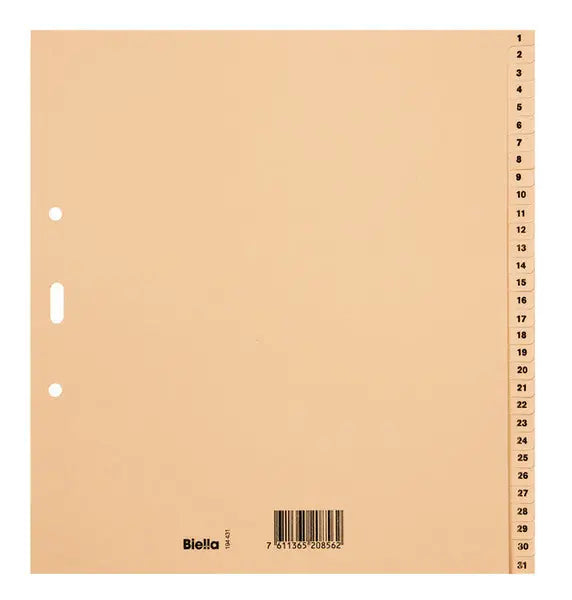 BIELLA Kartonregister A4 19443100U braun 1-31