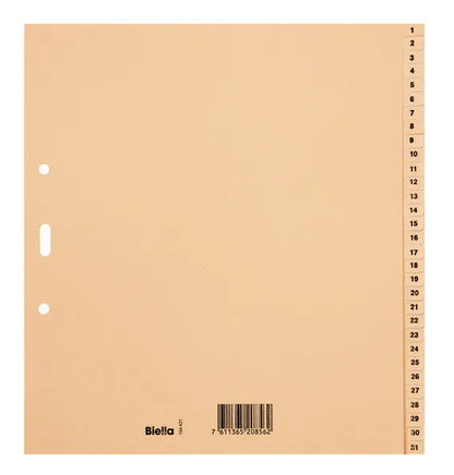BIELLA Kartonregister A4 19443100U braun 1-31