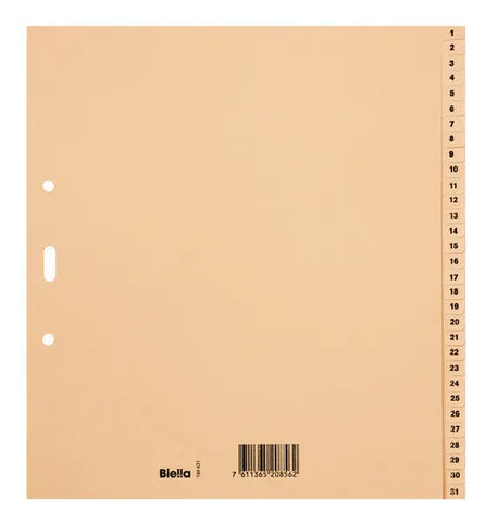 BIELLA Kartonregister A4 19443100U braun 1-31