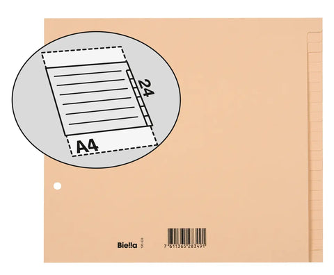 BIELLA Kartonregister A4 19542400U braun blanko 24-teilig
