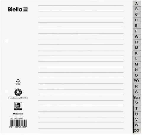 BIELLA Register PP A4 1/2 H. 19642400U grau A-Z 24-teilig