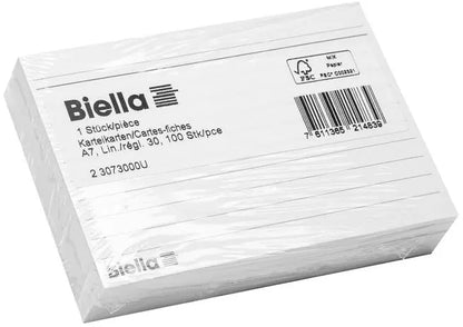 BIELLA Karteikarten liniert 30 A7 23073000U weiss 100 Stück