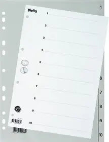 BIELLA Register PP A4 47141000U grau 1-10