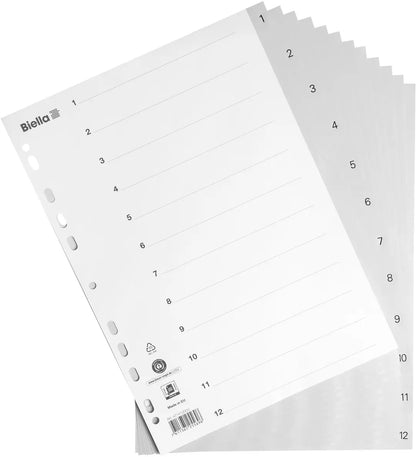 BIELLA Register PP A4 47141200U grau 1-12