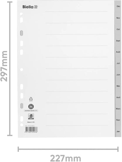 BIELLA Register PP A4 47141491U grau Déc-Jan FR