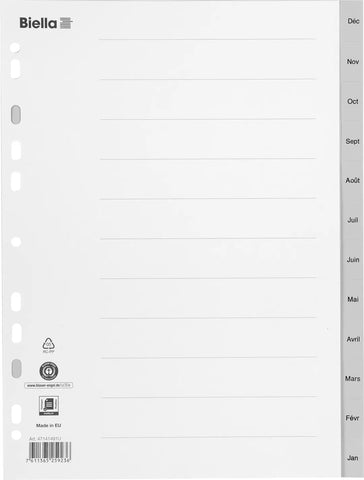 BIELLA Register PP A4 47141491U grau Déc-Jan FR