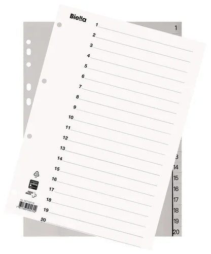 BIELLA Register PP A4 47142000U grau 1-20