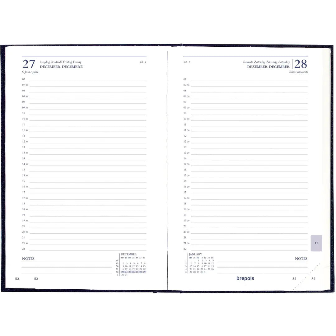 BREPOLS Agenda Saturn. Basic Lima 2025 0.015.1255 1T/1S schwarz 13x20.8cm