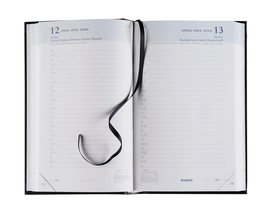 BREPOLS Agenda Brefix Lima 2025 0.016.1256 1T/1S schwarz 11.3x18.2cm