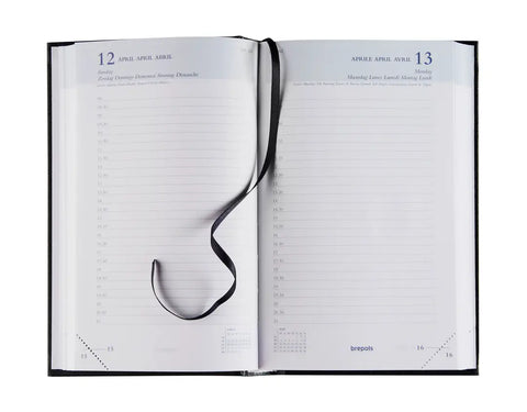 BREPOLS Agenda Brefix Lima 2025 0.016.1256 1T/1S schwarz 11.3x18.2cm