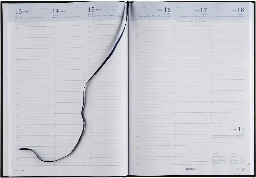 BREPOLS Agenda Omega Lima Kul. 2025 0.030.1256 1W/2S schwarz 21x29cm