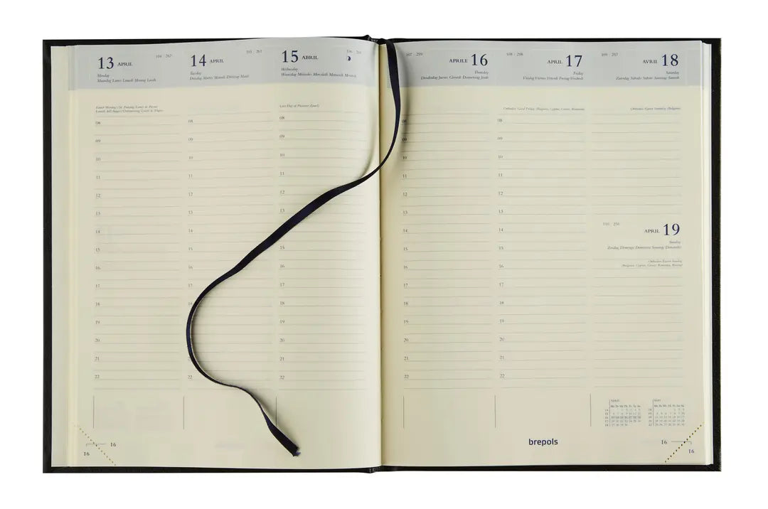 BREPOLS Agenda Timing 0136 Lima 2025 0.136.1256 1W/2S schwarz 17.1x22cm