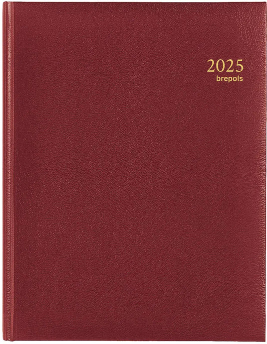 BREPOLS Agenda Timing Lima Kul. 2025 0.136.1256 1W/2S bordeaux 17.1x22cm