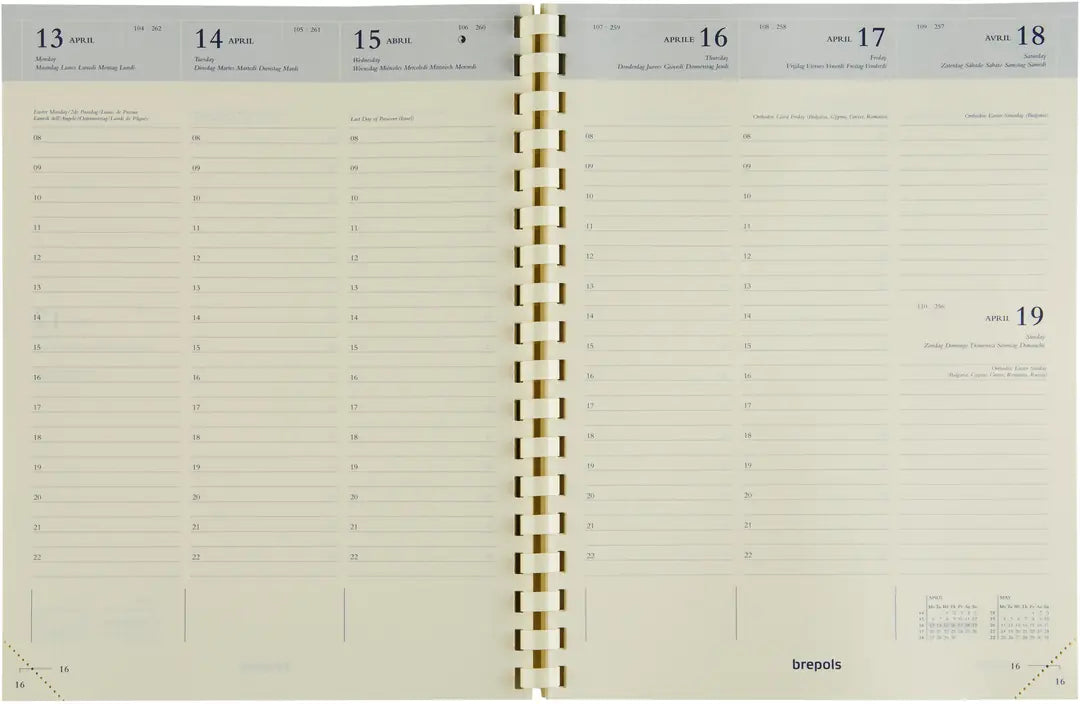 BREPOLS Agenda Timing Genova 2025 0.136.2052 1W/2S schwarz 17.1x22cm