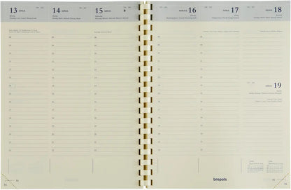 BREPOLS Agenda Timing Genova 2025 0.136.2052 1W/2S schwarz 17.1x22cm