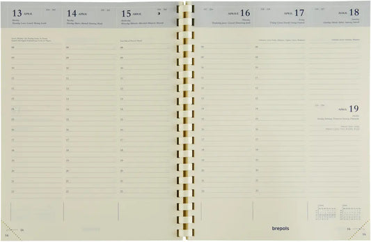 BREPOLS Agenda Timing Genova 2025 0.136.2052 1W/2S schwarz 17.1x22cm