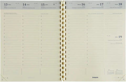BREPOLS Agenda Timing Genova 2025 0.136.2052 1W/2S schwarz 17.1x22cm