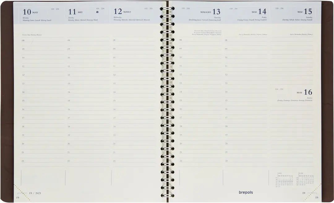 BREPOLS Agenda Timing Calvi 2025 0.136.6870 1W/2S orange 17.1x22cm