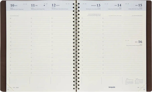 BREPOLS Agenda Timing Calvi 2025 0.136.6870 1W/2S orange 17.1x22cm