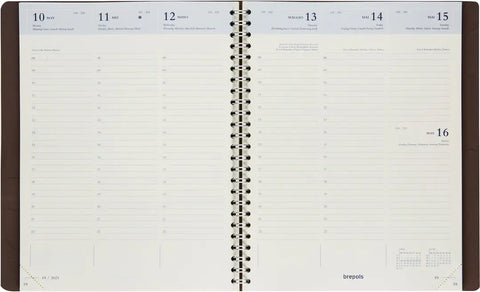 BREPOLS Agenda Timing Calvi 2025 0.136.6870 1W/2S orange 17.1x22cm