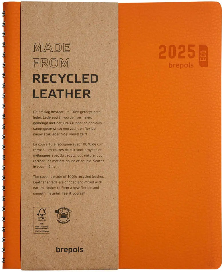 BREPOLS Agenda Timing Calvi 2025 0.136.6870 1W/2S orange 17.1x22cm